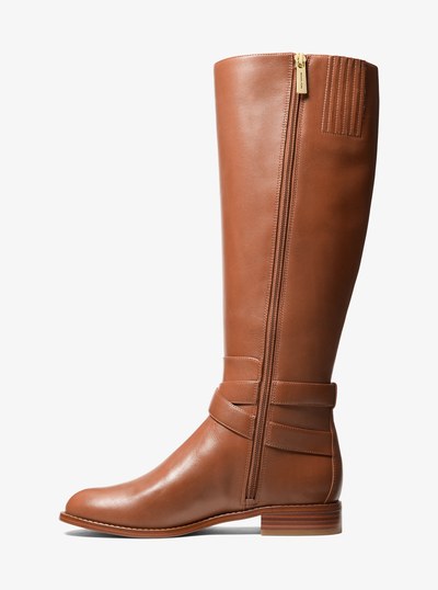 Rory Leather Riding Boot in LUGGAGE | Michael Kors
