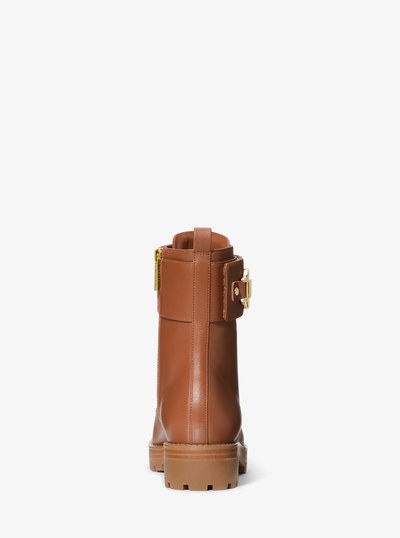 Rory Leather Combat Boot in LUGGAGE | Michael Kors