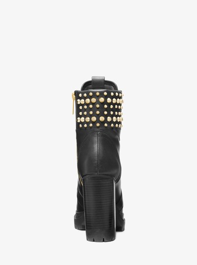 Yvonne Studded Leather Boot in BLACK | Michael Kors