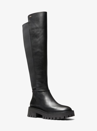 Asher Leather Lug Boot in BLACK | Michael Kors