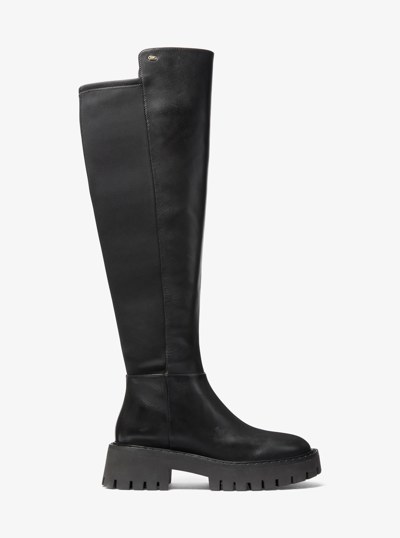 Asher Leather Lug Boot in BLACK | Michael Kors
