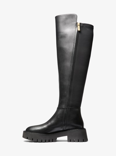 Asher Leather Lug Boot in BLACK | Michael Kors