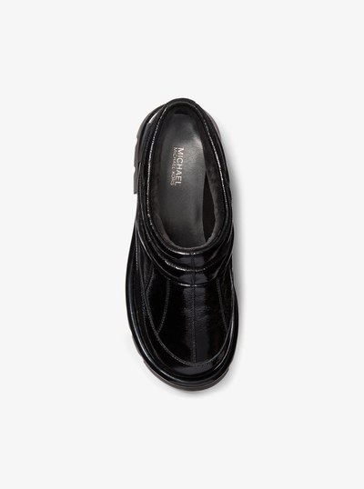 Barton Crackled Patent Leather Slipper in BLACK | Michael Kors