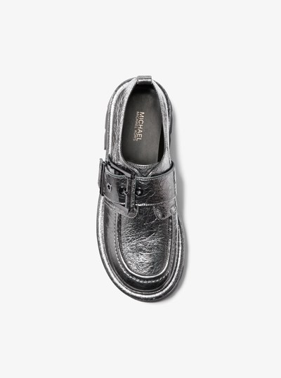 Colby Crackled Metallic Leather Loafer