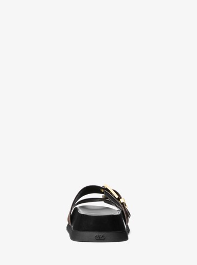 Colby Empire Monogram Flatform Slide Sandal in BROWN/BLK | Michael Kors