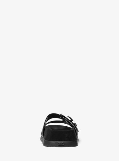 Colby Suede and Leather Flat Sandal in BLACK | Michael Kors