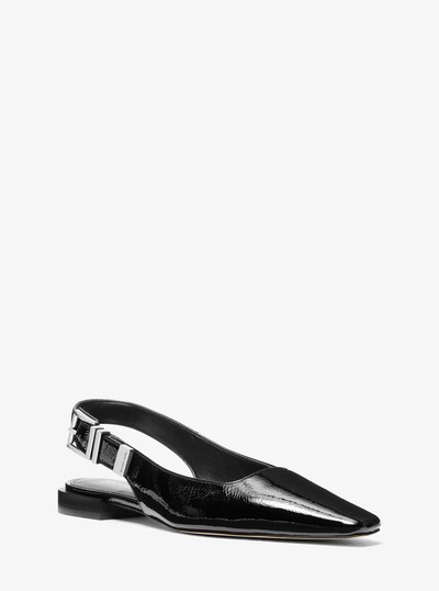 Darrington Crackled Patent Leather Flat in BLACK | Michael Kors