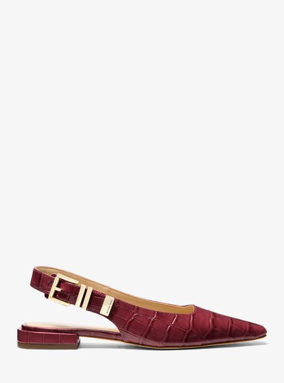 Darrington Crocodile Embossed Leather Flat