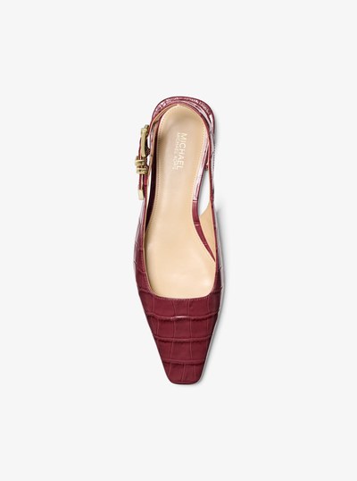 Darrington Crocodile Embossed Leather Flat