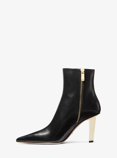 Halle Leather Ankle Boot in BLACK | Michael Kors