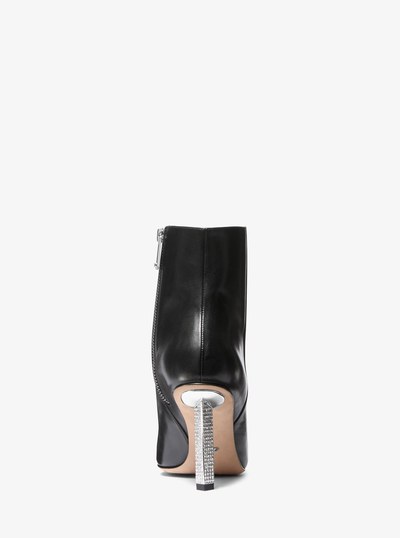 Halle Embellished Leather Ankle Boot in BLACK | Michael Kors