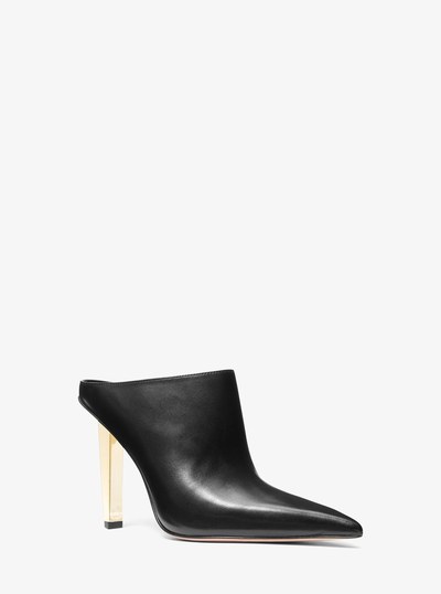 Halle Leather Mule Pump in BLACK | Michael Kors