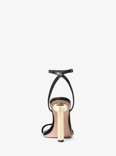 Halle Leather Sandal in BLACK | Michael Kors