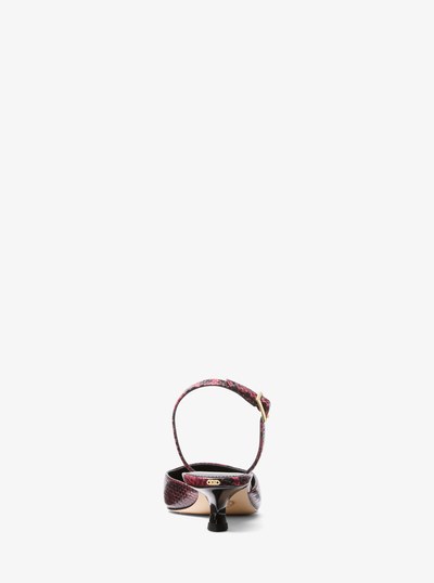 Luna Snake Embossed Leather Slingback Kitten Pump