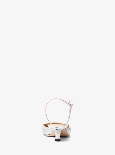 Luna Leather Slingback Kitten Pump in OPTIC WHITE | Michael Kors