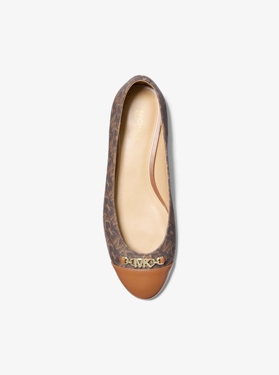 Rebecca Flex Empire Monogram Ballet Flat in BROWN/LUGGAGE | Michael Kors