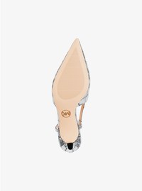 Alora Metallic Crocodile Embossed Leather Slingback Pump