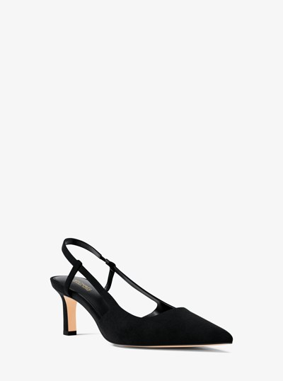 Alora Suede Slingback Pump in BLACK | Michael Kors