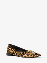 Darrah Leopard Print Calf Hair Ballet Flat