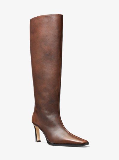 Botte Darrah en cuir bruni in LUGGAGE | Michael Kors