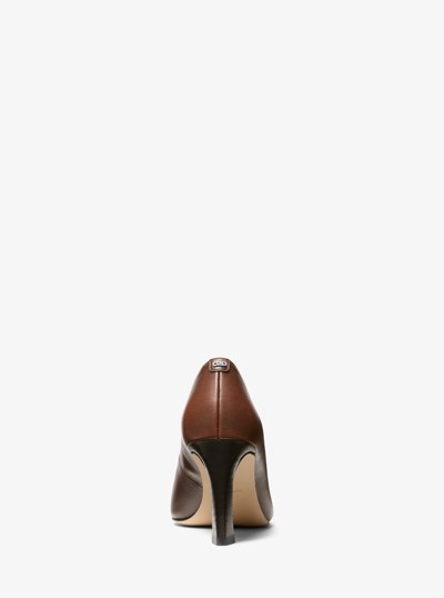 Darrah Burnished Leather Pump in LUGGAGE | Michael Kors