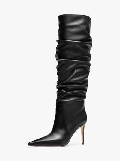 Dawn Leather Boot in BLACK | Michael Kors