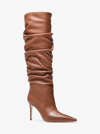 Dawn Leather Boot in LUGGAGE | Michael Kors