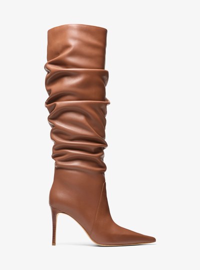 Dawn Leather Boot in LUGGAGE | Michael Kors