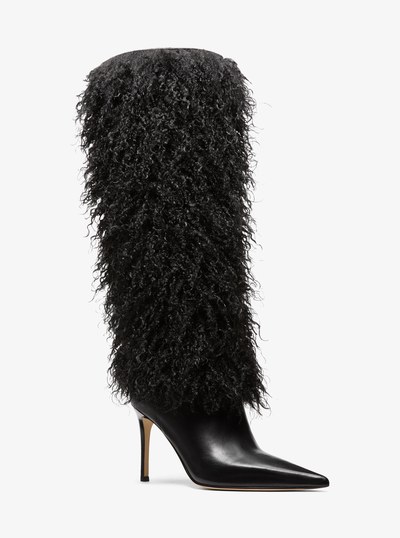 Botte Dawn en fausse toison d&rsquo;agneau in NOIR | Michael Kors