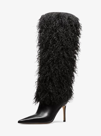 Botte Dawn en fausse toison d&rsquo;agneau in NOIR | Michael Kors