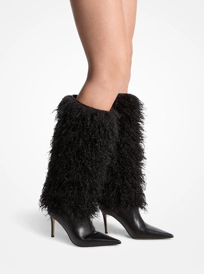 Botte Dawn en fausse toison d&rsquo;agneau in NOIR | Michael Kors