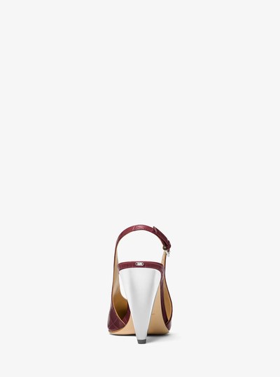 Electra Crocodile Embossed Leather Slingback Pump in OXBLOOD | Michael Kors