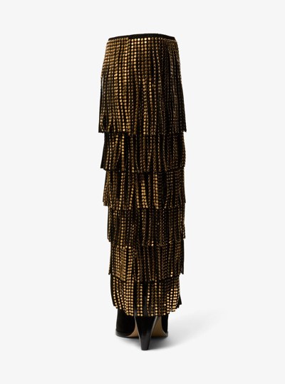 Jayla Embellished Suede Fringed Boot in BLACK | Michael Kors
