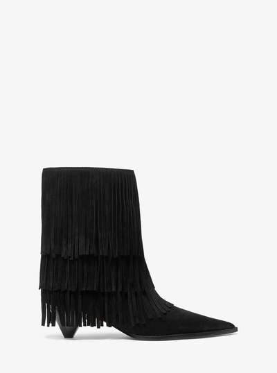 Jayla Fringed Suede Boot in BLACK | Michael Kors