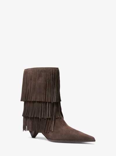 Jayla Fringed Suede Boot in CHOCOLATE | Michael Kors