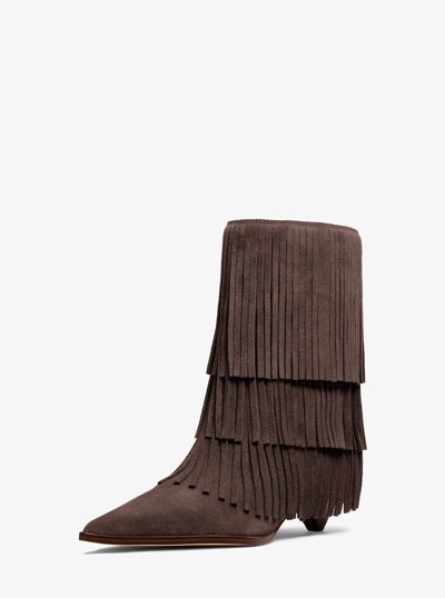 Jayla Fringed Suede Boot in CHOCOLATE | Michael Kors