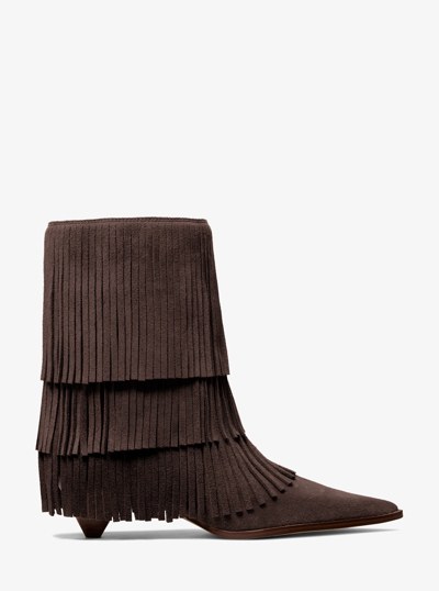 Jayla Fringed Suede Boot in CHOCOLATE | Michael Kors