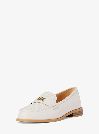 Lex Leather and Signature Logo Loafer in VANILLA | Michael Kors
