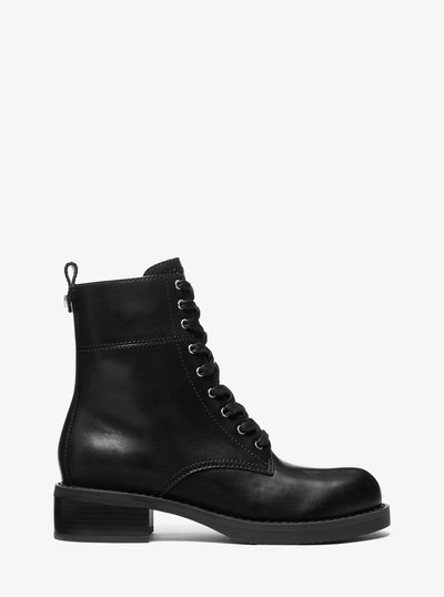 Lyle Leather Combat Boot in BLACK | Michael Kors