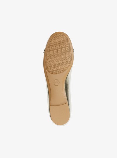 Mandy Metallic Leather Moccasin in PALE GOLD | Michael Kors