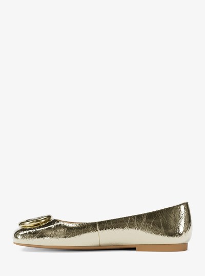 Milan Crackled Metallic Leather Ballet Flat