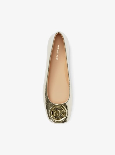 Milan Crackled Metallic Leather Ballet Flat