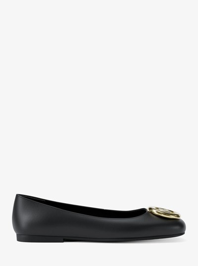 Milan Leather Ballet Flat in BLACK | Michael Kors
