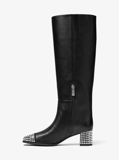 Matilda Embellished Leather Boot in BLACK | Michael Kors