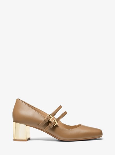 Matilda Leather Mary Jane Pump in HUSK | Michael Kors