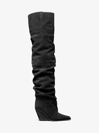 Noemie Suede Over-the-Knee Boot in BLACK | Michael Kors
