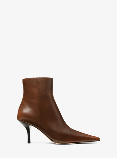 Selina Leather Ankle Boot in LUGGAGE | Michael Kors