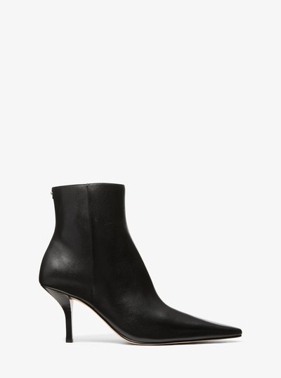 Selina Leather Ankle Boot in BLACK | Michael Kors