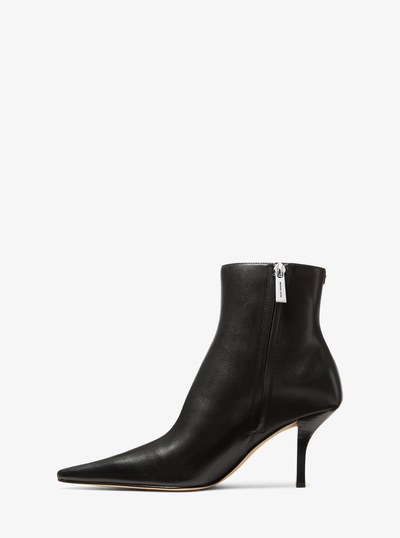 Selina Leather Ankle Boot in BLACK | Michael Kors