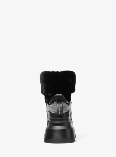 Shiloh Embellished Mixed-Media Boot in BLACK | Michael Kors